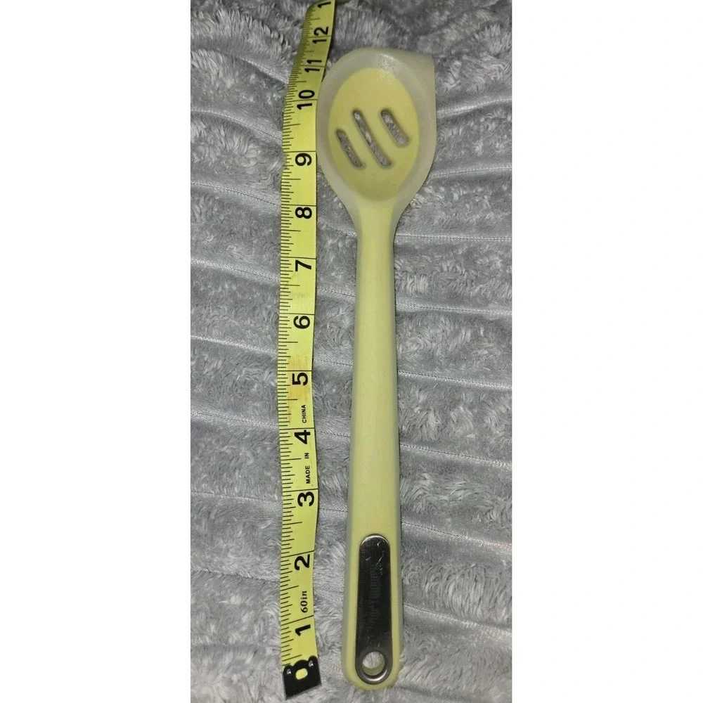 Pier 1‎ Imports light Yellow Solid Silicone Slotted Spoon Cooking Utensil